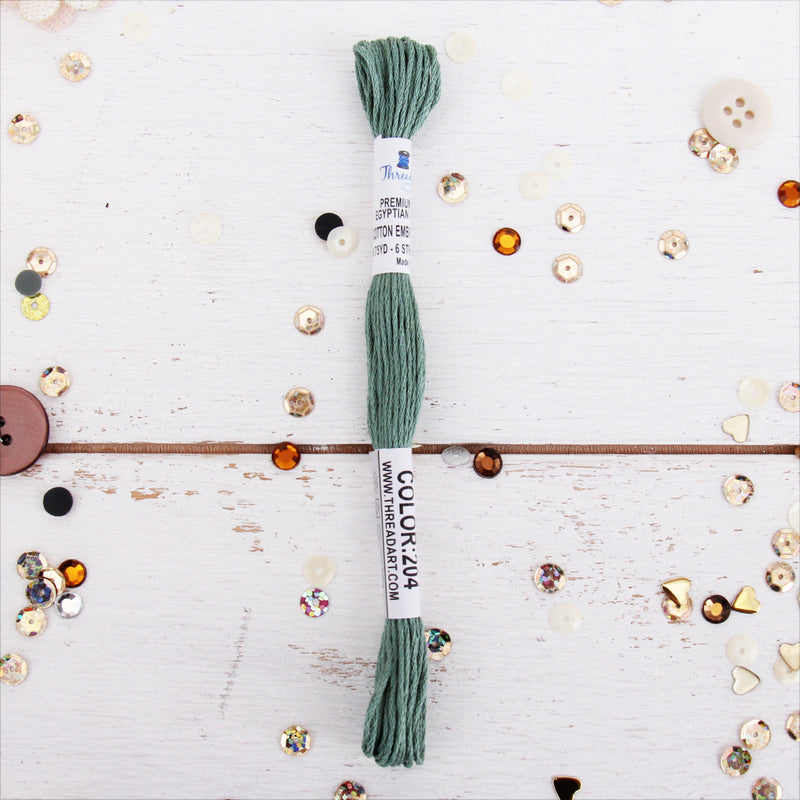 Sea Green Premium Cotton Embroidery Floss - Six Strand Thread - No. 204 - Threadart.com