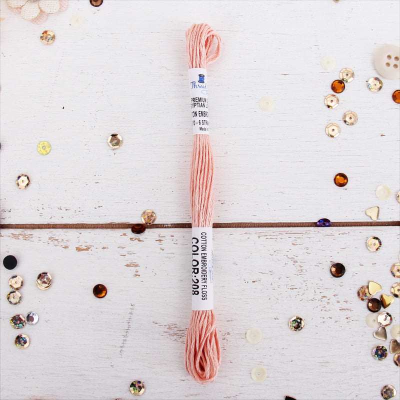 Peach Premium Cotton Embroidery Floss - Six Strand Thread - No. 208 - Threadart.com