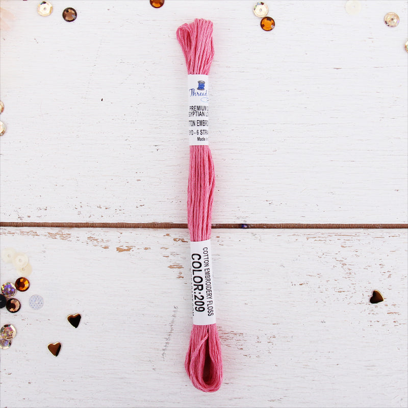 Dusty Rose Premium Cotton Embroidery Floss - Six Strand Thread - No. 209 - Threadart.com