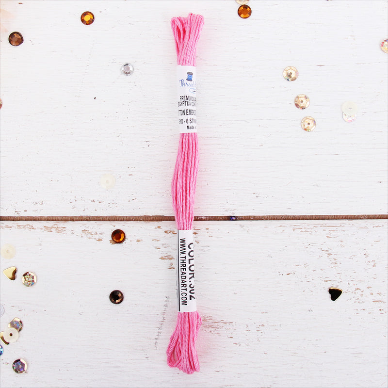 Pink Premium Cotton Embroidery Floss - Six Strand Thread - No. 302 - Threadart.com