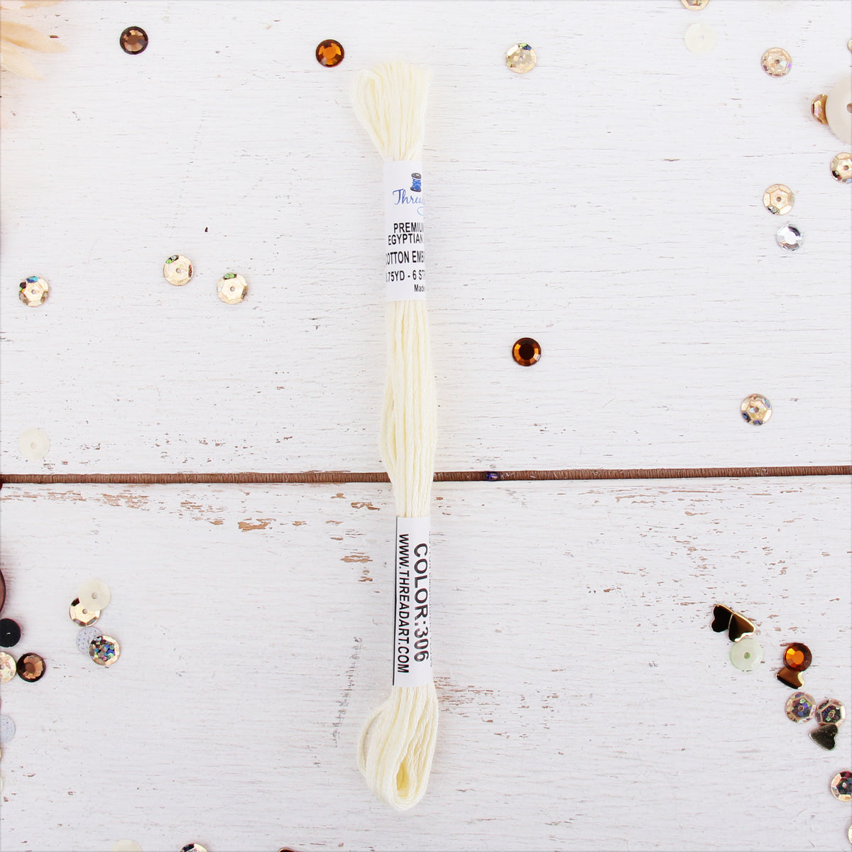 Off White Premium Cotton Embroidery Floss - Six Strand Thread - No. 30 ...