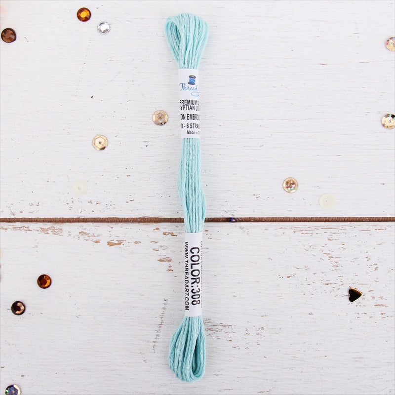 Very Light Aqua Premium Cotton Embroidery Floss - Six Strand Thread - No. 308 - Threadart.com