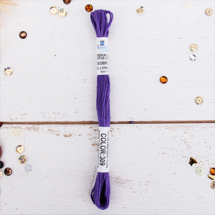 Violet Premium Cotton Embroidery Floss - Six Strand Thread - No. 309 - Threadart.com