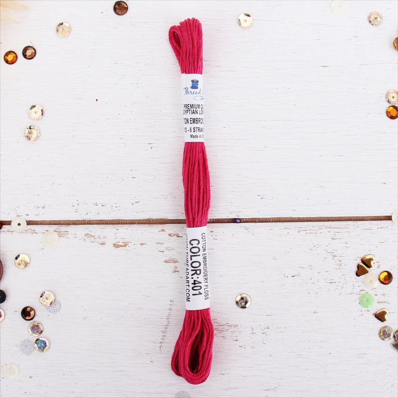 Magenta Premium Cotton Embroidery Floss - Six Strand Thread - No. 401 - Threadart.com