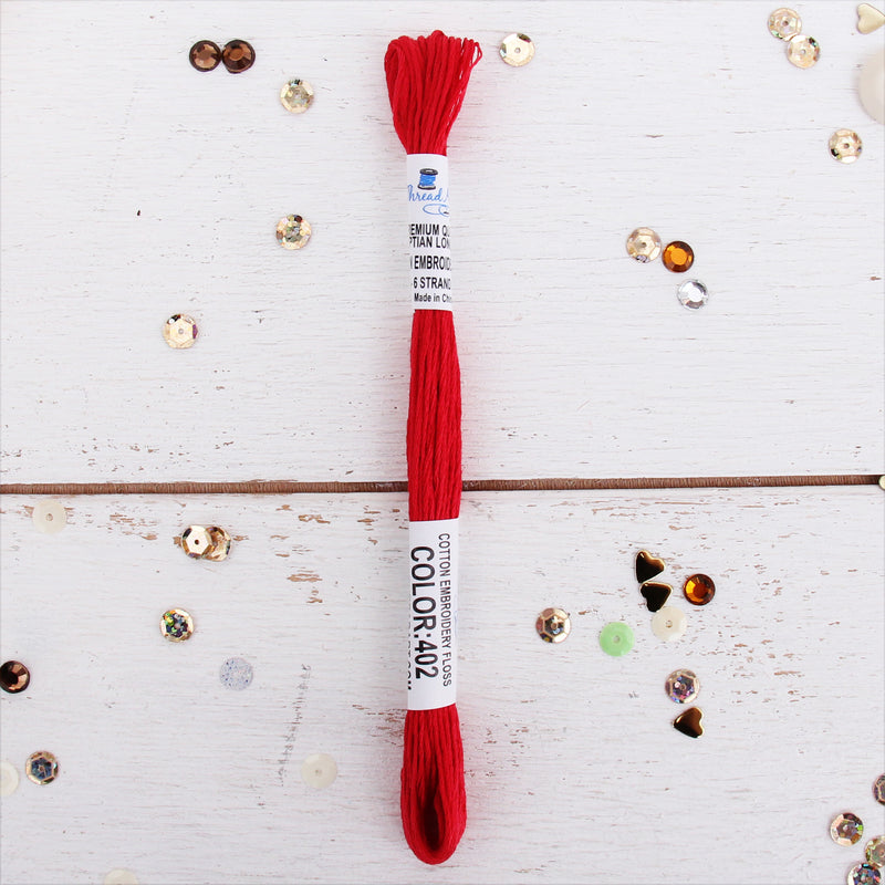 Red Premium Cotton Embroidery Floss - Six Strand Thread - No. 402 - Threadart.com