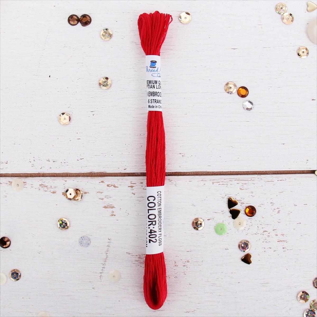 Red Premium Cotton Embroidery Floss - Six Strand Thread - No. 402 ...
