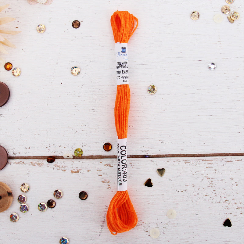 Orange Premium Cotton Embroidery Floss - Six Strand Thread - No. 403 - Threadart.com