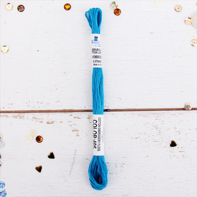 Aqua Premium Cotton Embroidery Floss - Six Strand Thread - No. 405 - Threadart.com