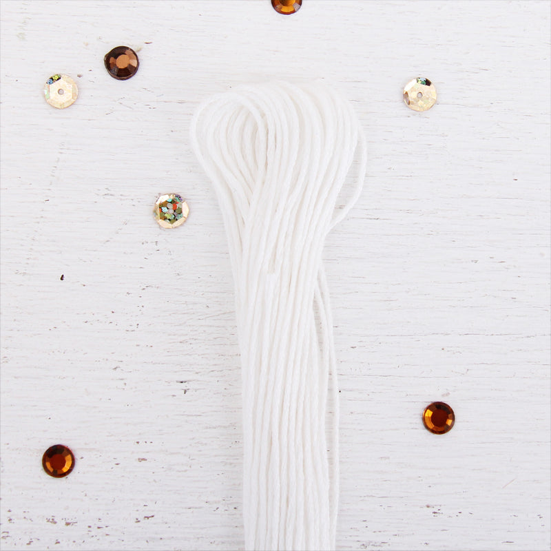White Premium Cotton Embroidery Floss - Six Strand Thread - No. 408 - Threadart.com
