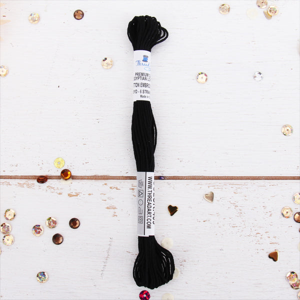 Black Premium Cotton Embroidery Floss - Six Strand Thread - No. 409 - Threadart.com