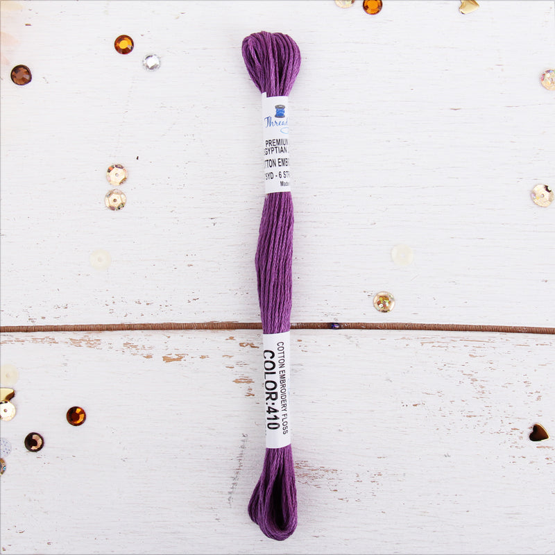Purple Premium Cotton Embroidery Floss - Six Strand Thread - No. 410 - Threadart.com