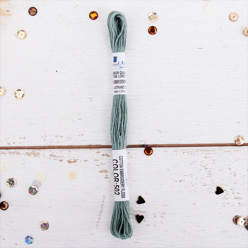 Antique Grey Premium Cotton Embroidery Floss - Six Strand Thread - No. 502 - Threadart.com