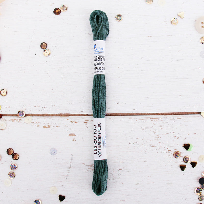 Dark Antique Grey Premium Cotton Embroidery Floss - Six Strand Thread - No. 503 - Threadart.com