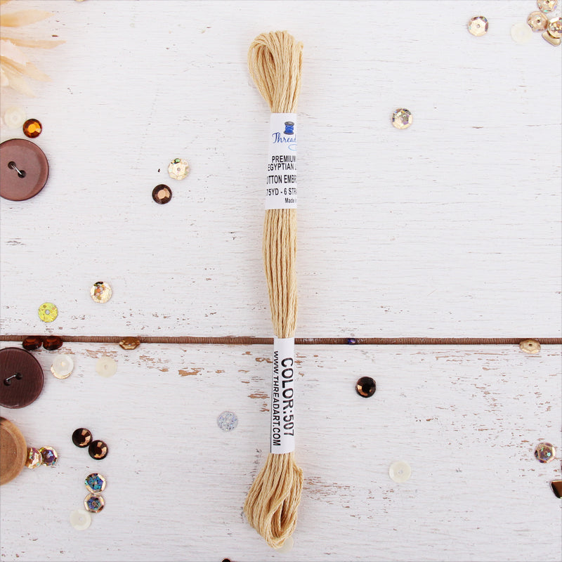 Cream Premium Cotton Embroidery Floss - Six Strand Thread - No. 507 - Threadart.com