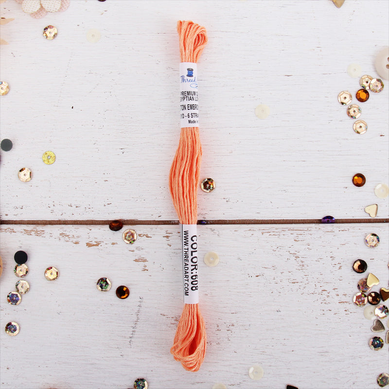 Melon Premium Cotton Embroidery Floss - Six Strand Thread - No. 608 - Threadart.com