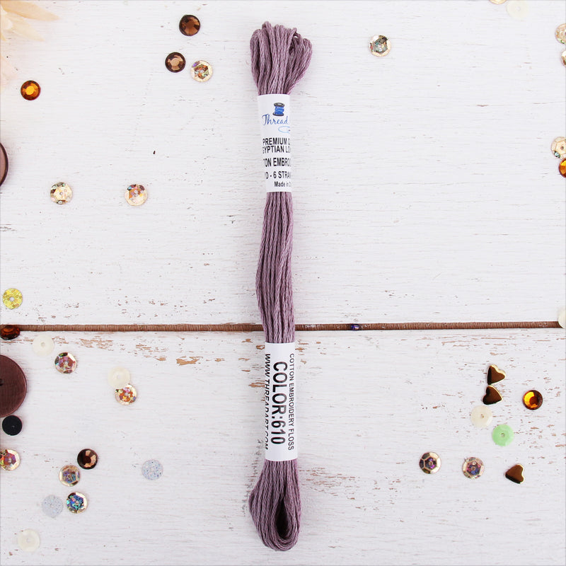 Antique Violet Premium Cotton Embroidery Floss - Six Strand Thread - No. 610 - Threadart.com