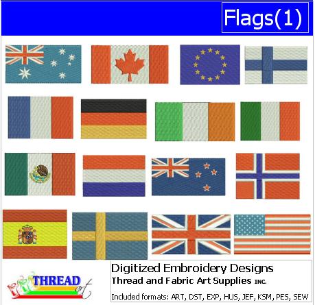 Machine Embroidery Designs - Flags(1) - Threadart.com