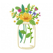 Machine Embroidery Designs - Floral Mason Jars (1) - Threadart.com