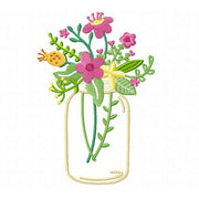 Machine Embroidery Designs - Floral Mason Jars (1) - Threadart.com