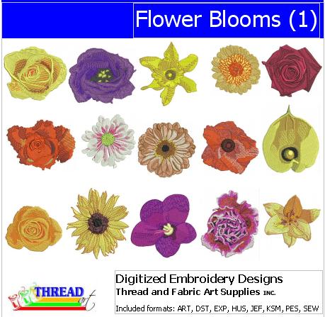 Machine Embroidery Designs - Flower Blooms(1) - Threadart.com