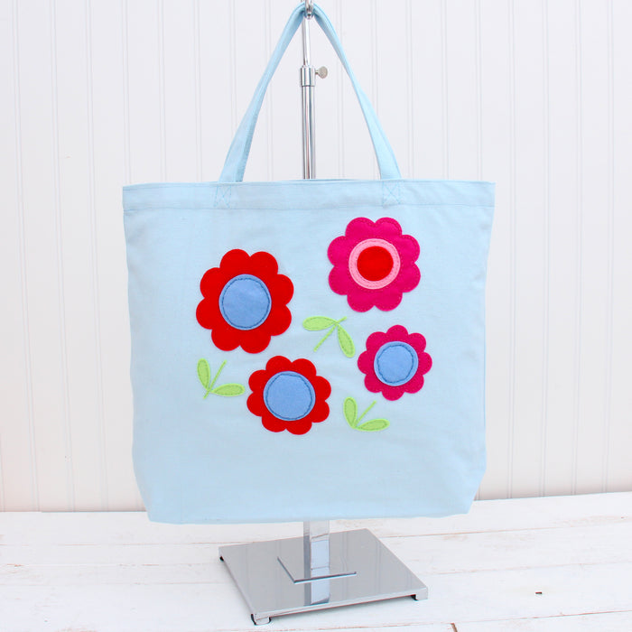 DIY Custom Felt Embroidery Tote Bag Kit - Flowers Applique
