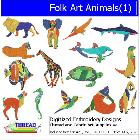 Machine Embroidery Designs - Folk Art Animals(1) - Threadart.com