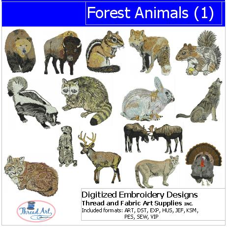 Machine Embroidery Designs - Forest Animals(1) - Threadart.com