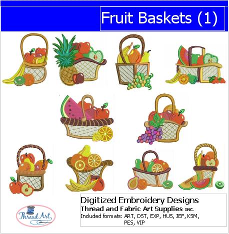Machine Embroidery Designs - Fruit Baskets(1) - Threadart.com