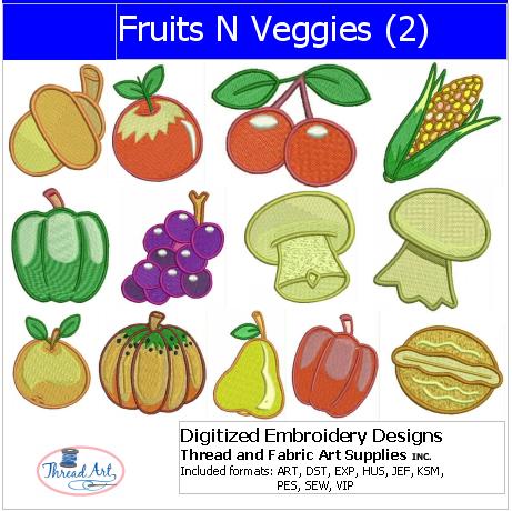 Machine Embroidery Designs - Fruits N Veggies(2) - Threadart.com
