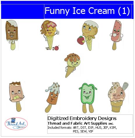 Machine Embroidery Designs - Funny Ice Cream(1) - Threadart.com