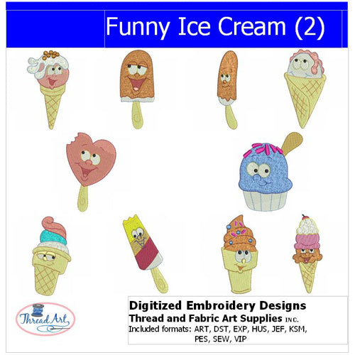 Machine Embroidery Designs - Funny Ice Cream(2) - Threadart.com