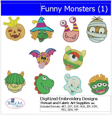 Machine Embroidery Designs - Funny Monsters(1) - Threadart.com