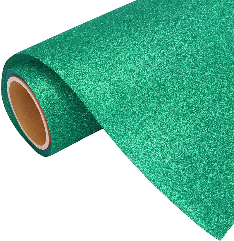 Emerald Glitter Iron On Vinyl 20" Wide Sold By the Yard - Threadart.com