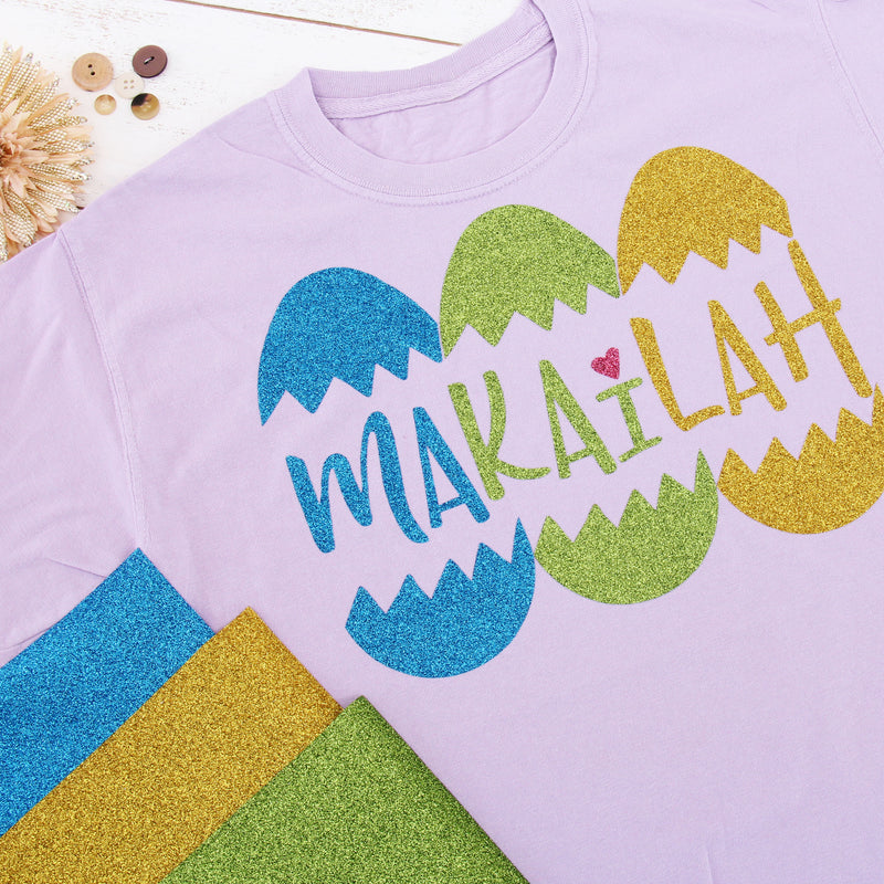 Light Green Glitter  Iron On Vinyl - Pack of Heat Transfer Sheets - Threadart.com