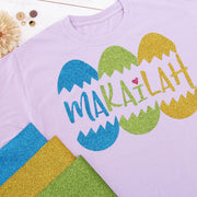 Aqua Glitter Iron On Vinyl - Pack of Heat Transfer Sheets - Threadart.com