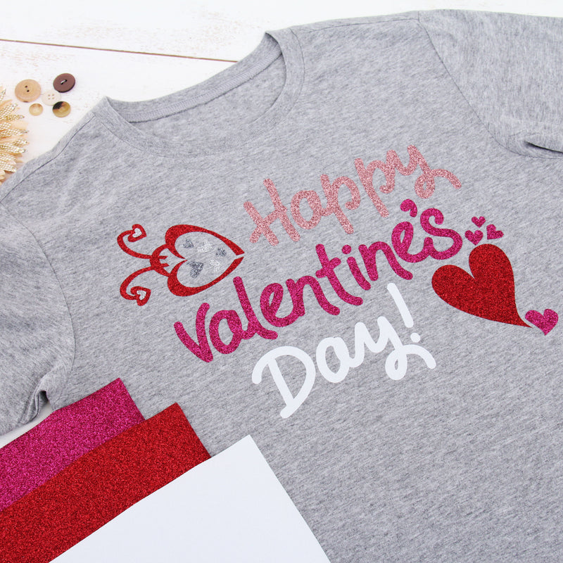 Red Glitter  Iron On Vinyl - Pack of Heat Transfer Sheets - Threadart.com