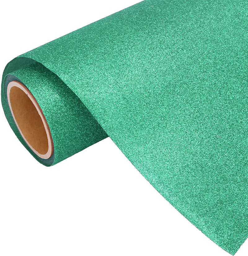 Light Emerald Glitter Iron On Vinyl 20" Wide Sold By the Yard - Threadart.com