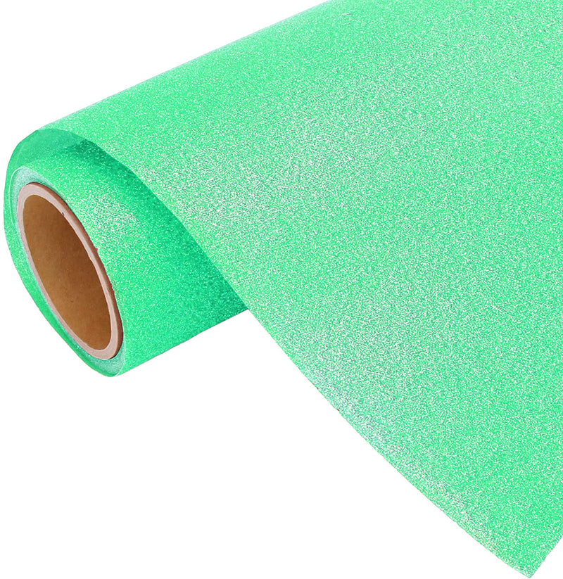 Neon Rainbow Mint Green Glitter Iron On Vinyl 20" Wide Sold By the Yard - Threadart.com