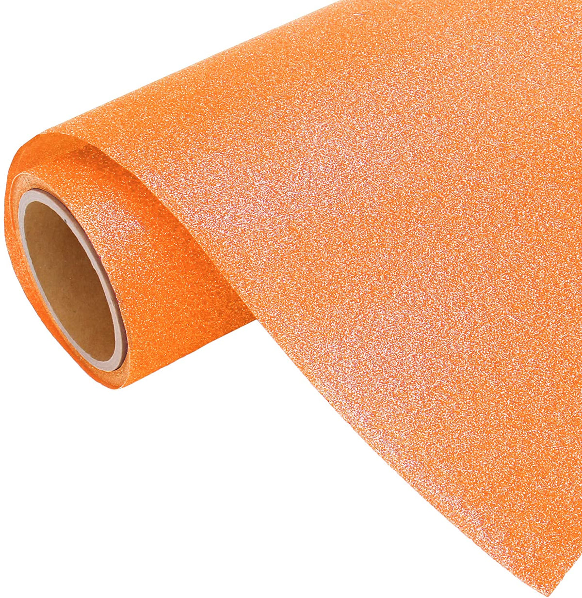 Neon Rainbow Orange Glitter Iron On Vinyl 20" Wide Sold By the Yard —