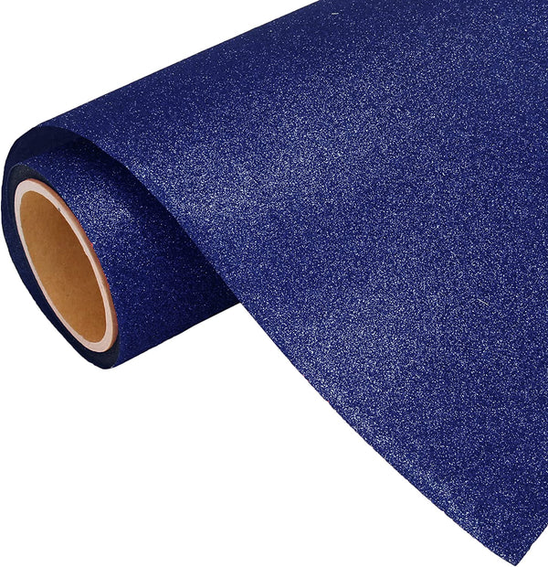Royal Blue Glitter Iron On Vinyl 20" Wide Sold By the Yard - Threadart.com