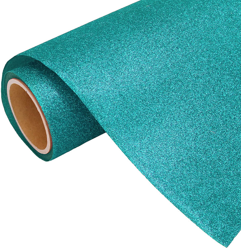 Sky Blue Glitter Iron On Vinyl 20" Wide Sold By the Yard - Threadart.com