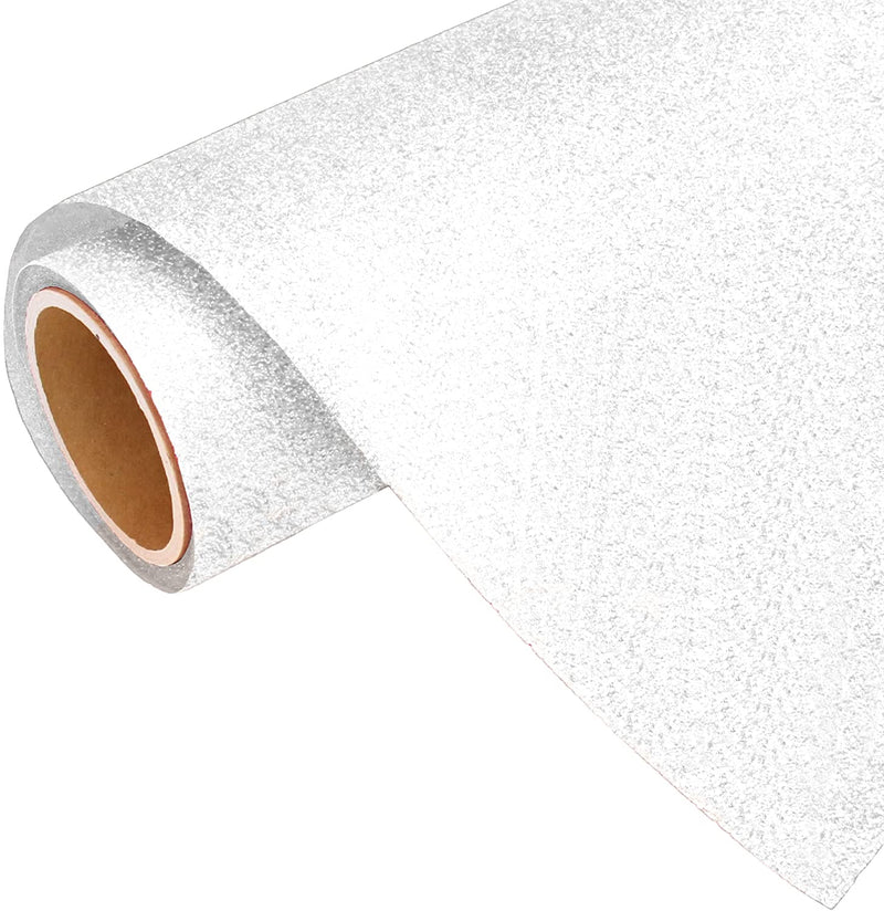 White Glitter Iron On Vinyl 20" Wide Sold By the Yard - Threadart.com