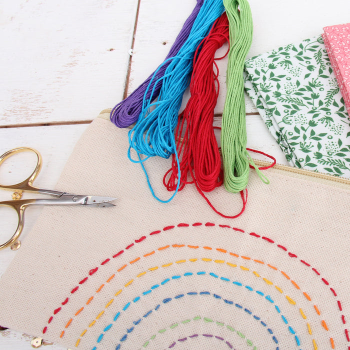Premium Cotton Embroidery Floss Set in 10 Rainbow Bright Colors - Six Strand Thread - Threadart.com