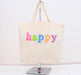 DIY Custom Felt Embroidery Tote Bag Kit - Pastel Happy Applique - Threadart.com