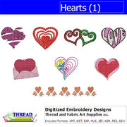Machine Embroidery Designs - Hearts(1) - Threadart.com
