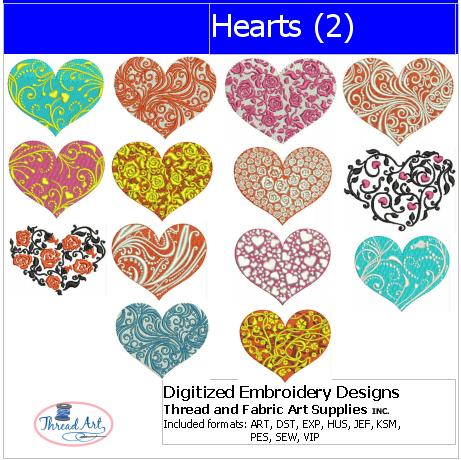 Machine Embroidery Designs - Hearts(2) - Threadart.com