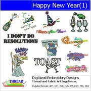 Machine Embroidery Designs - Happy New Year (1) - Threadart.com