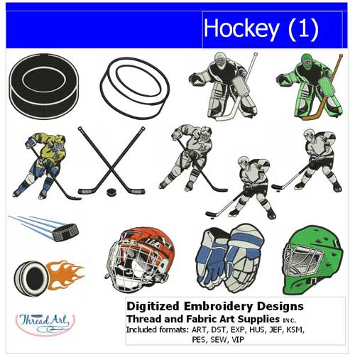 Machine Embroidery Designs - Hockey(1) - Threadart.com