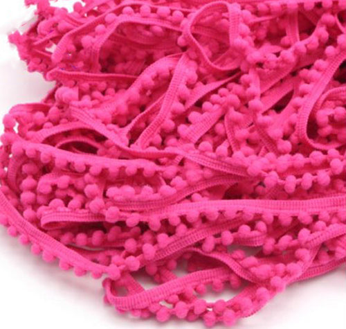 Mini Pom Pom Fringe - Hot Pink - Threadart.com