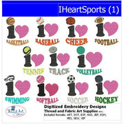 Machine Embroidery Designs - IHeartSports(1) - Threadart.com